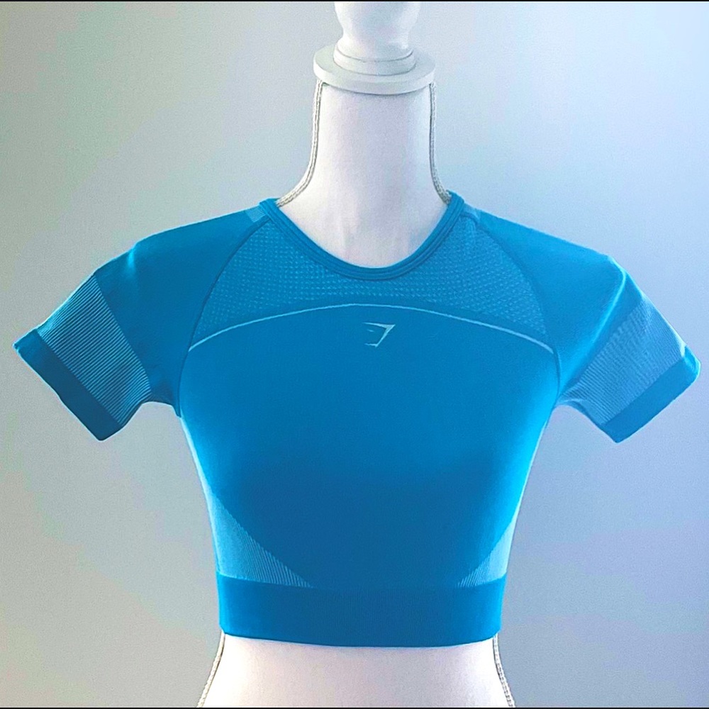 Gymshark Blue Cropped Gym Tank